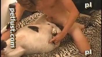 Fantastic freckled pup was beautifully entered in the missionary position