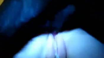 Creampie finish in doggy position footage captured on webcam