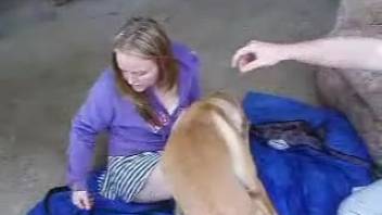 Curvy mature woman relishes her debut animal encounter live on webcam