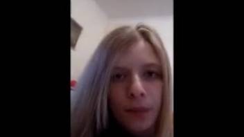 Blonde novice whore flaunts blowing canine dick