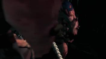 3D animation featuring bestiality-like monster sex