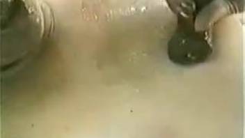 Woman with collar ingests massive cumshot in steamy clip