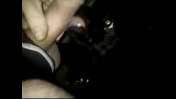 Attractive man's rigid dick is tongued by a freaky beast