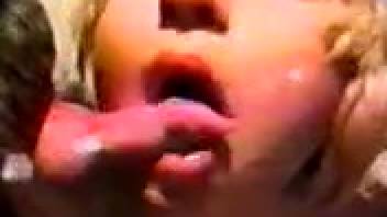 Sexy blond chick with disheveled hair gets pounded in the rear