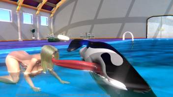 Strange 3D bestiality porn scene with an orca