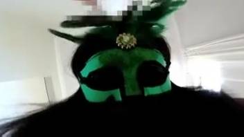 Masked vixen ravaged by a freaky monster