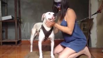 Filthy sex session with a novice bestiality-loving diva