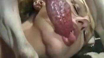 Sloppy sucker showing her sexy face and being kinky