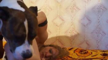 Rough doggy-style pounding with a Russian homemaker