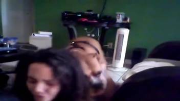 Housewife screwed by the canine on romance webcam while alone at home