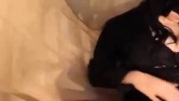 Voluptuous woman having her vagina tormented by a canine penis