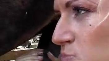 Outdoor sex encounter with two rural chicks and a horse