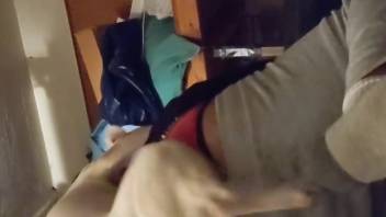 Canine's rigid dick thrusting into that snug rear from the back