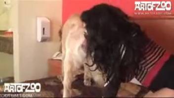Woman aroused by furry animal costumes in fantastic sex