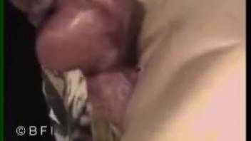 Blonde in black dress gets banged doggy style
